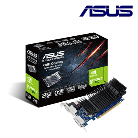 Asus GT730-SL-2GD5-BRK Graphic Card (NVIDIA GeForce GT 730, 2GB GDDR5, PCI Express 2.0, 64-bit)