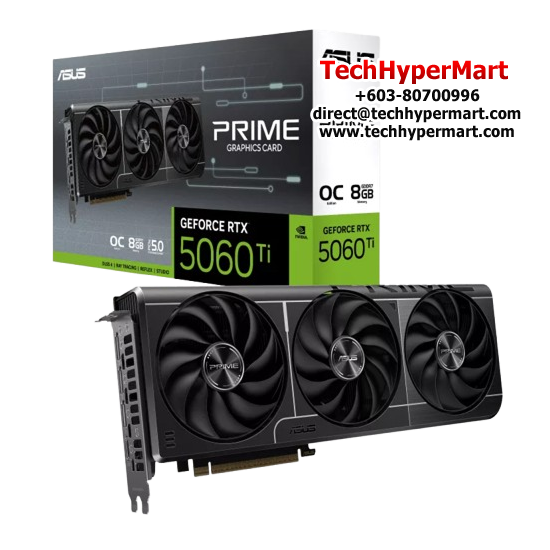 Asus PRIME-RTX5060TI-O8G Graphic Card (NVIDIA GeForce RTX 5060Ti, 8GB GDDR7, PCI Express 5.0, 128-bit)