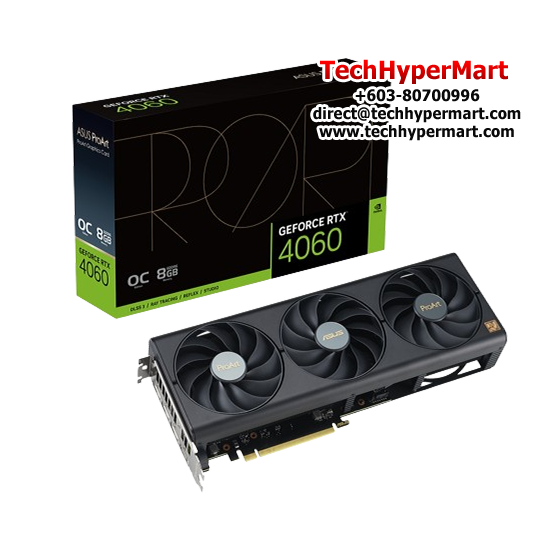 Asus PROART-RTX4060-O8G Graphic Card (NVIDIA GeForce RTX 4060, 8GB GDDR6, PCI Express 4.0, 128-bit)