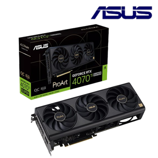 Asus PROART-RTX4070TIS-O16G Graphic Card (NVIDIA GeForce RTX 4070 Ti SUPER, 16GB GDDR6X, PCI Express 4.0, 256-bit)