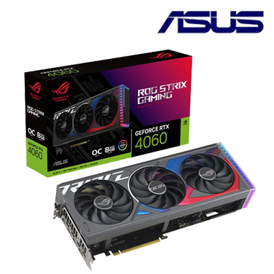 Asus ROG-STRIX-RTX4060-O8G-GAMING Graphic Card (NVIDIA GeForce RTX 4060, 8GB GDDR6, PCI Express 4.0, 128-bit)