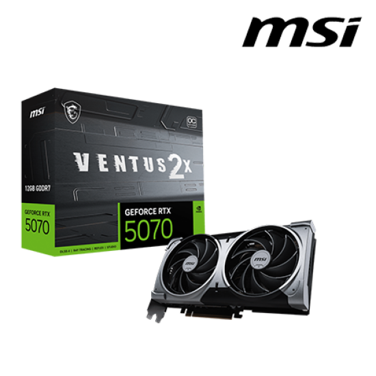 MSI RTX 5070 12G VENTUS 2X OC Graphic Card (NVIDIA GeForce RTX 5070, GDDR7, PCI Express 5, 192-bit)