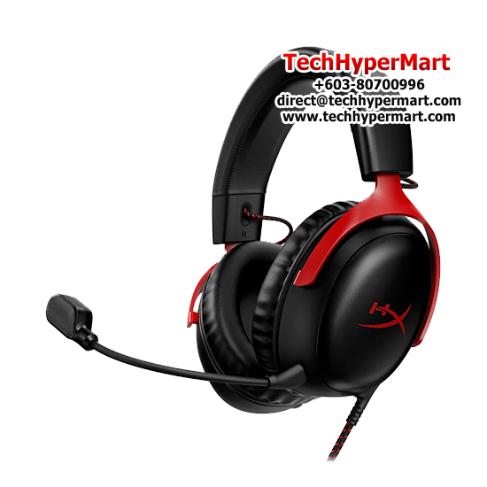 HyperX Cloud III Headset (727A8AA Black, 727A9AA Red, Dynamic 53mm, 10Hz–21Hz, Uni-directional, 16-Bit)
