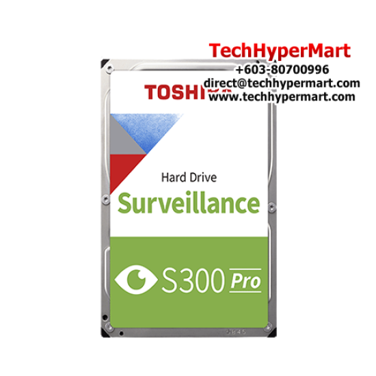 Toshiba S300 PRO 3.5" 8TB Surveillance Hard Drive (TSV-HDWT380UZSVA, 8TB Capacity, SATA 6 Gb/s, 7200RPM)