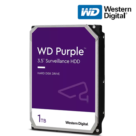 WD Purple 3.5" 1TB Surveillance Hard Drive (WD11PURZ) (1TB Capacity, SATA 6 Gb/s, 5400 RPM)