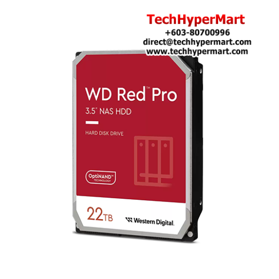 WD Red Pro 22TB Nas Hard Drive (WD221KFGX) (22TB, SATA 6 Gb/s, 7200 RPM, 512MB Cache)