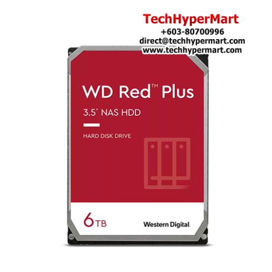 WD Red Plus 6TB Nas Hard Drive (WD60EFPX, 6TB, SATA 6 Gb/s, 5640 RPM, 256MB Cache)
