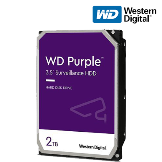 WD Purple 3.5" 2TB Surveillance Hard Drive (WD23PURZ, 2TB Capacity, SATA 6 Gb/s, 5400 RPM)