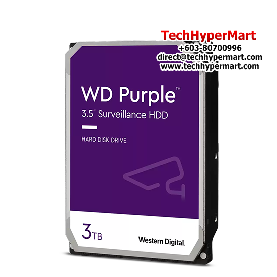 WD Purple 3.5" 3TB Surveillance Hard Drive (WD33PURZ) (3TB Capacity, SATA 6 Gb/s, 5400 RPM)