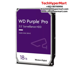WD Purple Pro 3.5" 18TB Surveillance Hard Drive (WD181PURP) (18TB Capacity, SATA 6 Gb/s, 5400 RPM, 512MB Cache)