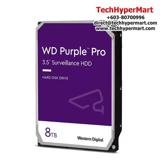 WD Purple Pro 3.5" 8TB Surveillance Hard Drive (WD8001PURP) (8TB Capacity, SATA 6 Gb/s, 5400 RPM, 256MB Cache)