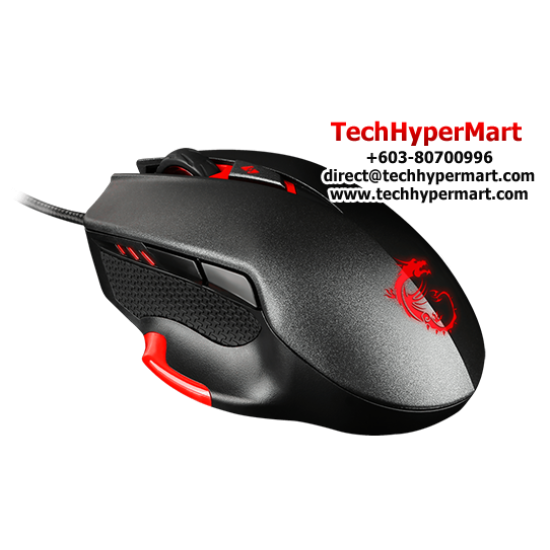 MSI INTERCEPTOR DS300 Gaming Mouse (10 Million Clicks, 6 Button, 8200 dpi)