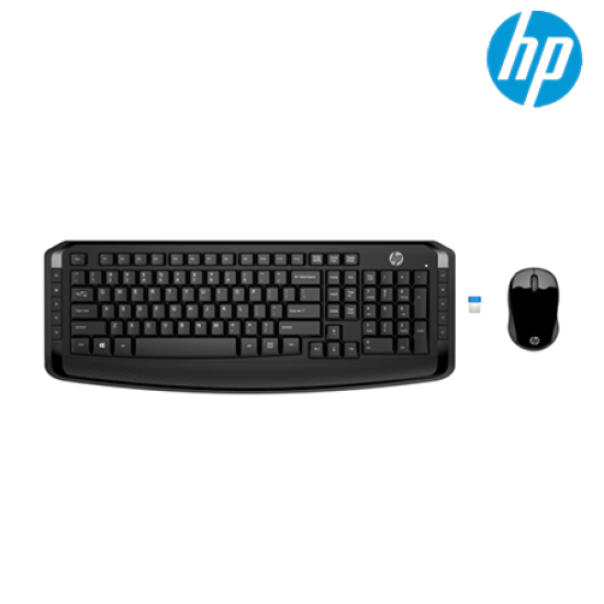 HP 300 Wireless Combo Keyboard & Mouse (10 Hot keys, 4 AAA batteries, Wireless) HP 300 Wireless Combo Keyboard & Mouse (10 Hot keys, 4 AAA batteries, Wireless)