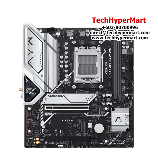 Asus B650M-AYW WIFI Motherboard (Micro-ATX, AMD B650 Chipset, Socket AM5, DDR5 memory compatibility) Asus B650M-AYW WIFI Motherboard (Micro-ATX, AMD B650 Chipset, Socket AM5, DDR5 memory compatibility)