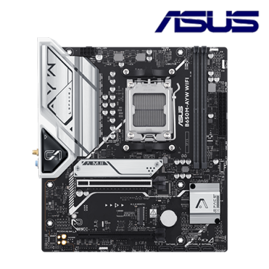 Asus B650M-AYW WIFI Motherboard (Micro-ATX, AMD B650 Chipset, Socket AM5, DDR5 memory compatibility) Asus B650M-AYW WIFI Motherboard (Micro-ATX, AMD B650 Chipset, Socket AM5, DDR5 memory compatibility)
