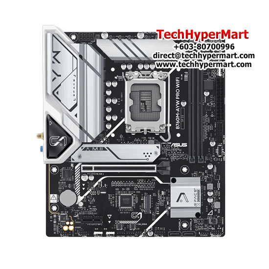 Asus B760M-AYW PRO WIFI Motherboard (Micro-ATX, Intel B760 Chipset, Socket LGA1700, DDR5 memory compatibility) Asus B760M-AYW PRO WIFI Motherboard (Micro-ATX, Intel B760 Chipset, Socket LGA1700, DDR5 memory compatibility)