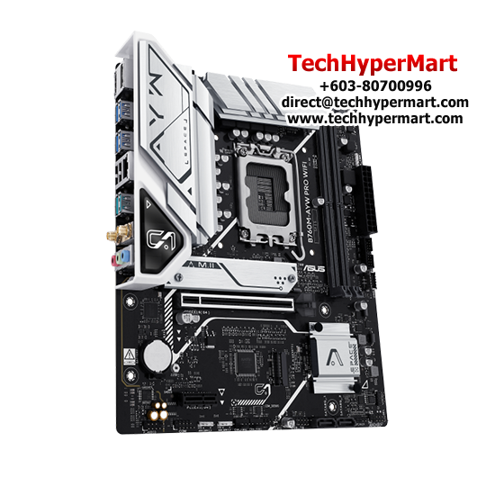 Asus B760M-AYW PRO WIFI Motherboard (Micro-ATX, Intel B760 Chipset, Socket LGA1700, DDR5 memory compatibility) Asus B760M-AYW PRO WIFI Motherboard (Micro-ATX, Intel B760 Chipset, Socket LGA1700, DDR5 memory compatibility)