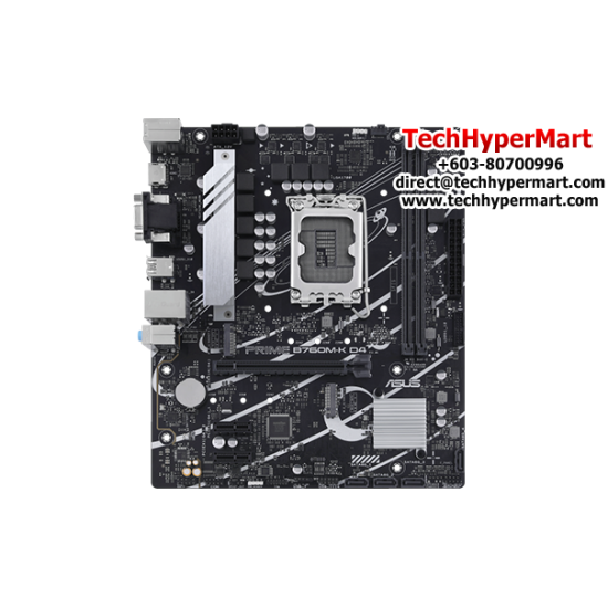 Asus PRIME B760M-K D4 Motherboard (M-ATX, Intel B760 Chipset, Socket LGA1700, DDR4 memory compatibility) Asus PRIME B760M-K D4 Motherboard (M-ATX, Intel B760 Chipset, Socket LGA1700, DDR4 memory compatibility)