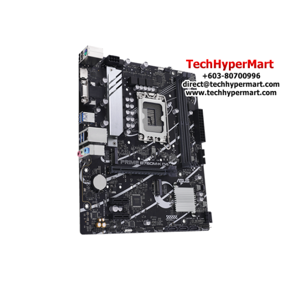 Asus PRIME B760M-K D4 Motherboard (M-ATX, Intel B760 Chipset, Socket LGA1700, DDR4 memory compatibility)