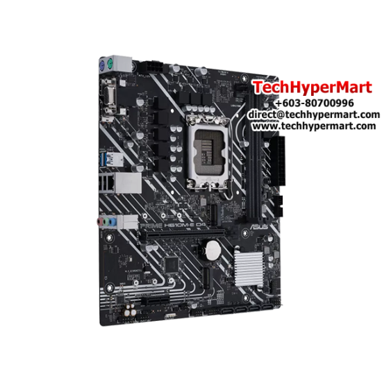 Asus PRIME H610M-E D4-CSM Motherboard (M-ATX, Intel H610 Chipset, Socket LGA1700, DDR4 memory compatibility)