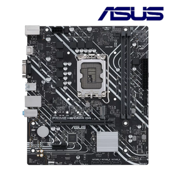 Asus PRIME H610M-K D4-CSM Motherboard (mATX, Intel H610 Chipset, Socket LGA1700, DDR4 memory compatibility) Asus PRIME H610M-K D4-CSM Motherboard (mATX, Intel H610 Chipset, Socket LGA1700, DDR4 memory compatibility)