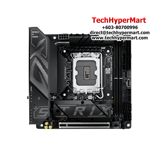 Asus ROG STRIX B860-I GAMING WIFI Motherboard (Mini-ITX, Intel B860 Chipset, Socket LGA1851, DDR5 memory compatibility) Asus ROG STRIX B860-I GAMING WIFI Motherboard (Mini-ITX, Intel B860 Chipset, Socket LGA1851, DDR5 memory compatibility)