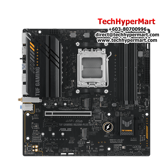 Asus TUF GAMING A620M-PLUS WIFI Motherboard (Micro-ATX, AMD A620 Chipset, Socket AM5, DDR5 memory compatibility) Asus TUF GAMING A620M-PLUS WIFI Motherboard (Micro-ATX, AMD A620 Chipset, Socket AM5, DDR5 memory compatibility)