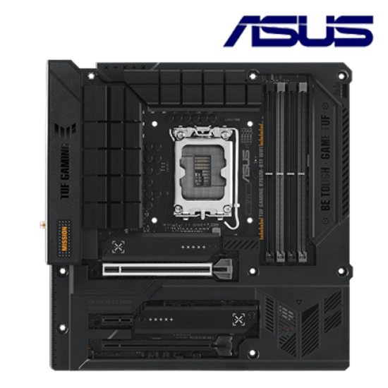 Asus TUF GAMING B760M-BTF WIFI D5 Motherboard (Micro-ATX, Intel B760 Chipset, Socket LGA1700, DDR5 memory compatibility) Asus TUF GAMING B760M-BTF WIFI D5 Motherboard (Micro-ATX, Intel B760 Chipset, Socket LGA1700, DDR5 memory compatibility)