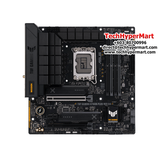 Asus TUF GAMING B760M-PLUS WIFI D4 Motherboard (M-ATX, Intel B760 Chipset, Socket LGA1700, DDR4 memory compatibility)