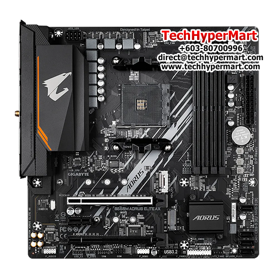 Gigabyte B550M-AORUS-ELITE-AX Motherboard (Micro-ATX Form Factor, AMD B550 Chipset, Soket AM4, 4 x DDR4 up to 128GB)