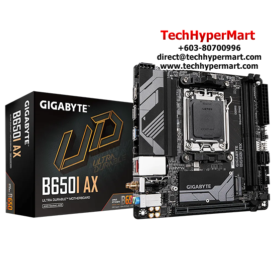 Gigabyte B650I-AX Motherboard (Mini-ITX Form Factor, AMD B560 Chipset, Soket AM5, 2 x DDR5 up to 96GB)