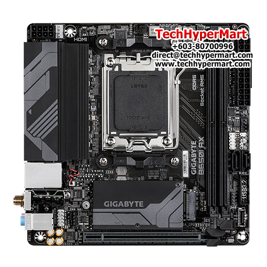 Gigabyte B650I-AX Motherboard (Mini-ITX Form Factor, AMD B560 Chipset, Soket AM5, 2 x DDR5 up to 96GB)