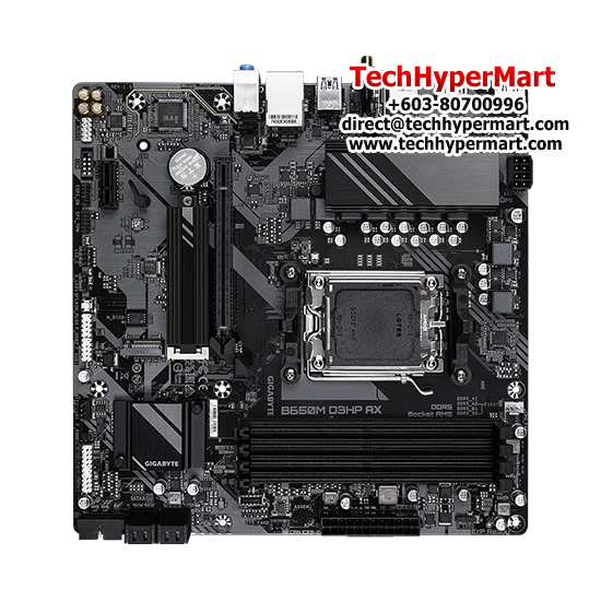 Gigabyte B650M-D3HP-AX Motherboard (Micro-ATX Form Factor, AMD B650 Chipset, Soket AM5, 4 x DDR5 up to 192GB)