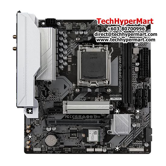 Gigabyte B650M-GAMING-WIFI Motherboard (Micro-ATX Form Factor, AMD B650 Chipset, Soket AM5, 4 x DDR5 up to 96GB)