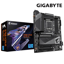 Gigabyte B760-AORUS-ELITE-AX Motherboard (ATX Form Factor, Intel B760 Chipset, Soket LGA1700, 4 x DDR5 up to 192GB)