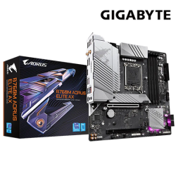 Gigabyte B760M-AORUS-ELITE-AX Motherboard (Micro-ATX Form Factor, Intel B760 Chipset, Soket LGA1700, 4 x DDR5 up to 192GB)