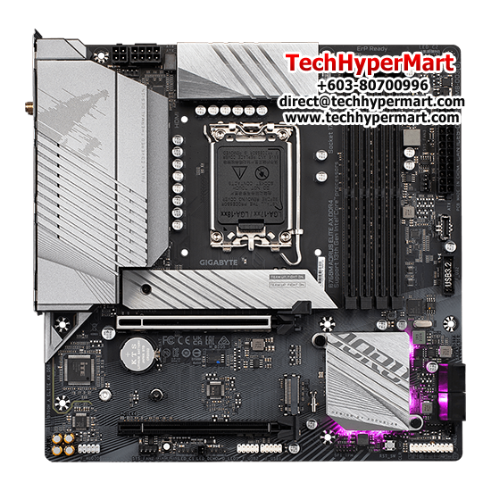 Gigabyte B760M-AORUS-ELITE-AX-DDR4 Motherboard (Micro-ATX Form Factor, Intel B760 Chipset, Soket LGA1700, 4 x DDR5 up to 192GB)