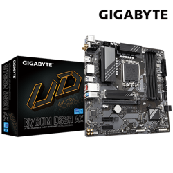 Gigabyte B760M-DS3H-AX Motherboard (Micro-ATX Form Factor, Intel B760 Chipset, Soket LGA1700, 4 x DDR5 up to 192GB)