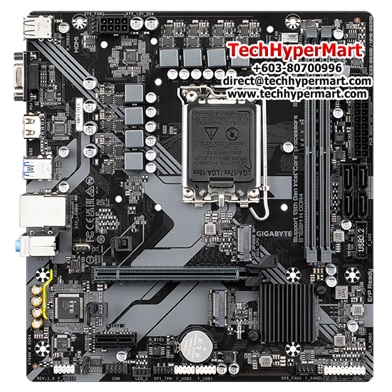 Gigabyte B760M-H-DDR4 Motherboard (Micro-ATX Form Factor, Intel B760 Chipset, Soket LGA1700, 2 x DDR4 up to 64GB)