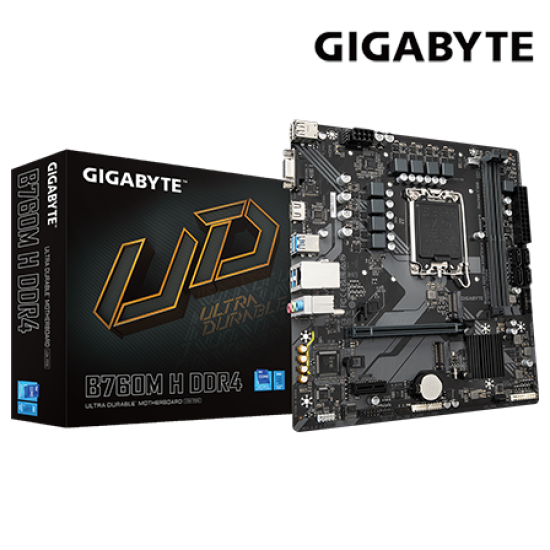 Gigabyte B760M-H-DDR4 Motherboard (Micro-ATX Form Factor, Intel B760 Chipset, Soket LGA1700, 2 x DDR4 up to 64GB) Gigabyte B760M-H-DDR4 Motherboard (Micro-ATX Form Factor, Intel B760 Chipset, Soket LGA1700, 2 x DDR4 up to 64GB)