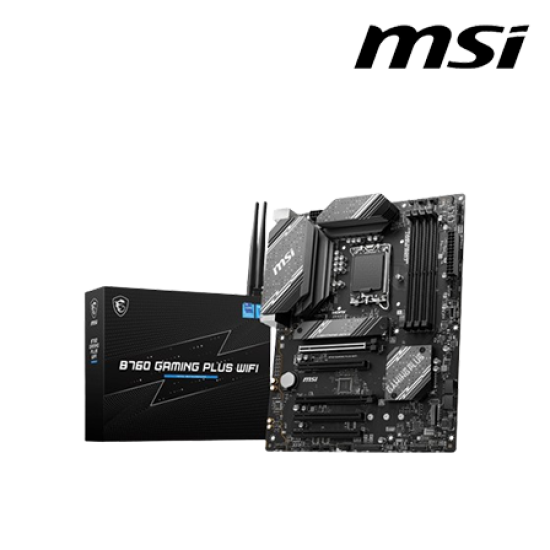 MSI B760 GAMING PLUS WIFI Motherboard (ATX Form Factor, Intel B760 Chipset, Socket LGA1700, 4 x DDR5 up to 256GB) MSI B760 GAMING PLUS WIFI Motherboard (ATX Form Factor, Intel B760 Chipset, Socket LGA1700, 4 x DDR5 up to 256GB)