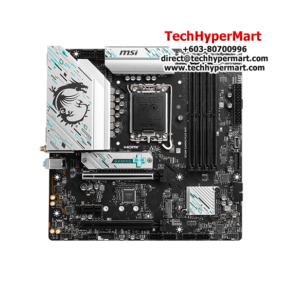 MSI B760M GAMING PLUS WIFI Motherboard (mATX Form Factor, Intel B760 Chipset, Socket LGA1700, 4 x DDR5 up to 256GB) MSI B760M GAMING PLUS WIFI Motherboard (mATX Form Factor, Intel B760 Chipset, Socket LGA1700, 4 x DDR5 up to 256GB)
