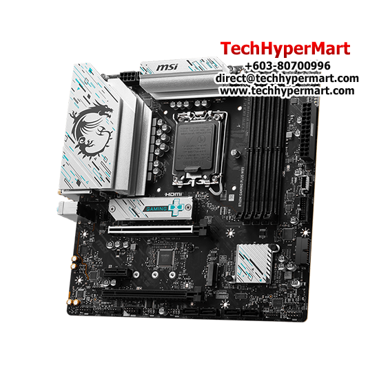 MSI B760M GAMING PLUS WIFI Motherboard (mATX Form Factor, Intel B760 Chipset, Socket LGA1700, 4 x DDR5 up to 256GB) MSI B760M GAMING PLUS WIFI Motherboard (mATX Form Factor, Intel B760 Chipset, Socket LGA1700, 4 x DDR5 up to 256GB)