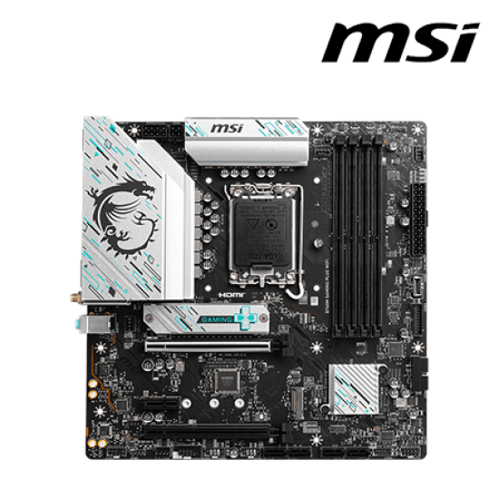 MSI B760M GAMING PLUS WIFI Motherboard (mATX Form Factor, Intel B760 Chipset, Socket LGA1700, 4 x DDR5 up to 256GB) MSI B760M GAMING PLUS WIFI Motherboard (mATX Form Factor, Intel B760 Chipset, Socket LGA1700, 4 x DDR5 up to 256GB)