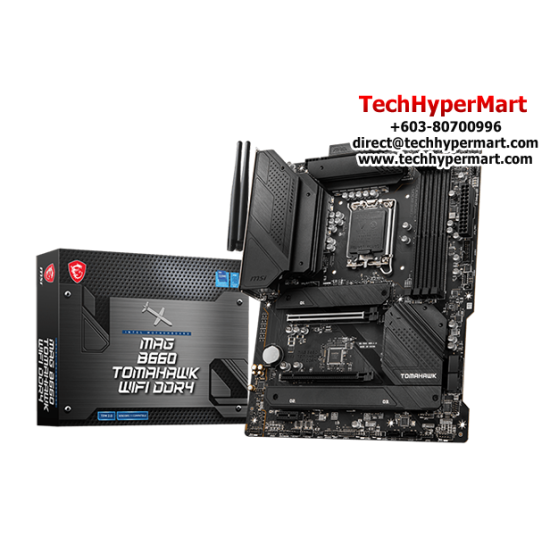 MSI MAG B660 TOMAHAWK WIFI DDR4 Motherboard (ATX Form Factor, Intel B660 Chipset, Socket LGA1700, 4 x DDR4 up to 128GB)
