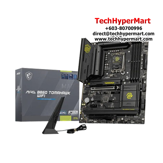 MSI MAG B860 TOMAHAWK WIFI Motherboard (ATX Form Factor, Intel B860 Chipset, Socket LGA1851, 4 x DDR5 up to 256GB)