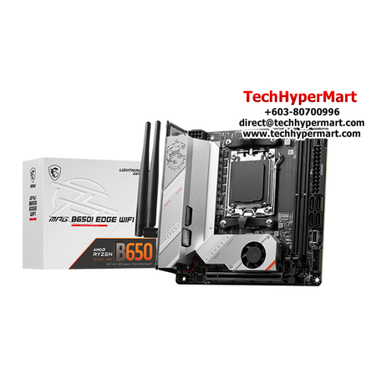 MSI MPG B650I EDGE WIFI Motherboard (Mini-ITX Form Factor, AMD B650 Chipset, Socket AM5, 2 x DDR5 up to 64GB) MSI MPG B650I EDGE WIFI Motherboard (Mini-ITX Form Factor, AMD B650 Chipset, Socket AM5, 2 x DDR5 up to 64GB)