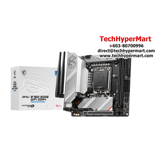 MSI MPG B760I EDGE WIFI DDR4 Motherboard (Mini-ITX Form Factor, Intel B760 Chipset, Socket LGA1700, 2 x DDR4 up to 64GB) MSI MPG B760I EDGE WIFI DDR4 Motherboard (Mini-ITX Form Factor, Intel B760 Chipset, Socket LGA1700, 2 x DDR4 up to 64GB)
