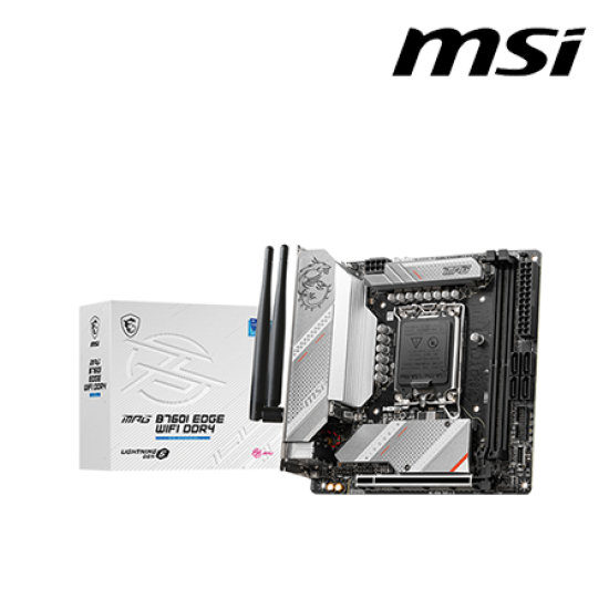 MSI MPG B760I EDGE WIFI DDR4 Motherboard (Mini-ITX Form Factor, Intel B760 Chipset, Socket LGA1700, 2 x DDR4 up to 64GB) MSI MPG B760I EDGE WIFI DDR4 Motherboard (Mini-ITX Form Factor, Intel B760 Chipset, Socket LGA1700, 2 x DDR4 up to 64GB)