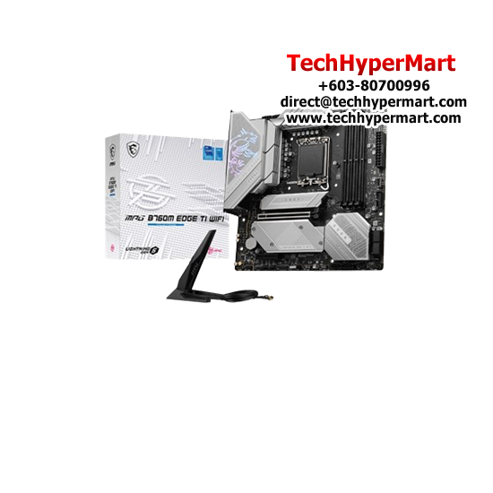 MSI MPG B760M EDGE TI WIFI Motherboard (mATX Form Factor, Intel B760 Chipset, Socket LGA1700, 4 x DDR5 up to 256GB) MSI MPG B760M EDGE TI WIFI Motherboard (mATX Form Factor, Intel B760 Chipset, Socket LGA1700, 4 x DDR5 up to 256GB)